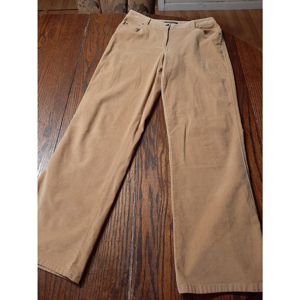 Size 8 B Moss Clothing Co Tan Khaki Corduroy Casual Pants Trousers
